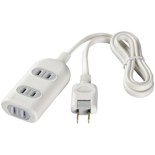 BUFFALO 2ピン式電源タップ 3個口タイプ