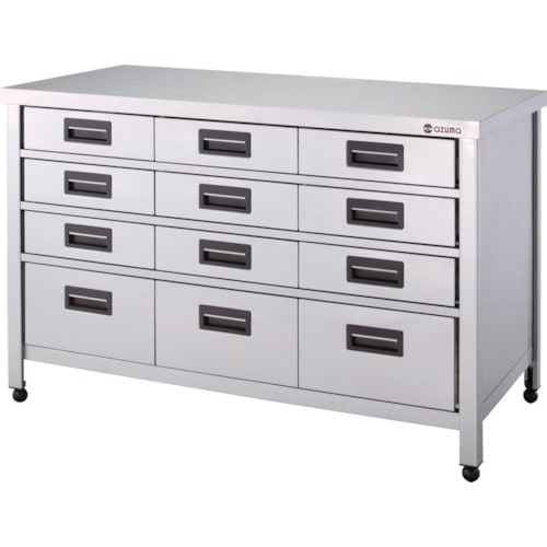 アズマ ステンレス製縦型引出し付作業台 1200×