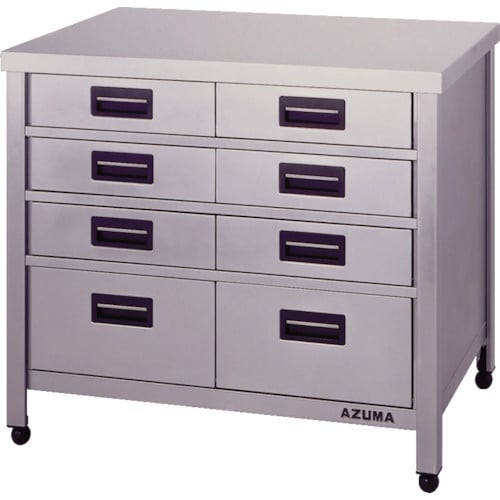 アズマ ステンレス製縦型引出し付作業台