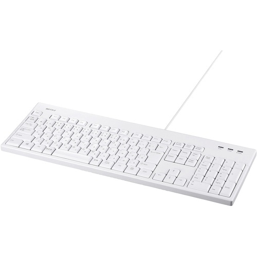 BUFFALO USB接続 有線フルキーボード 丸