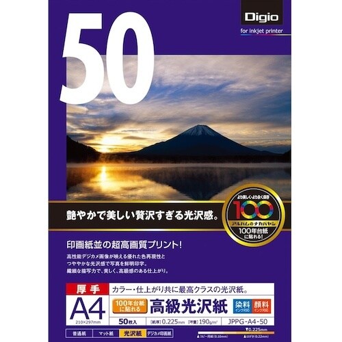 ナカバヤシ フエルアルバムに貼れる高級光沢紙A4/