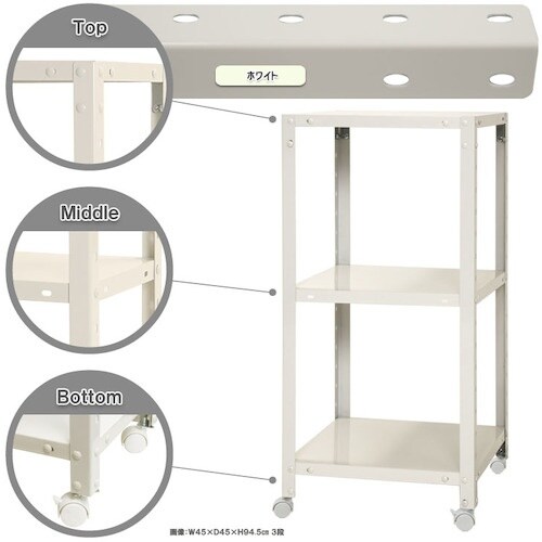 北島 ボルト式棚 キャスター付きタイプ 荷重80k