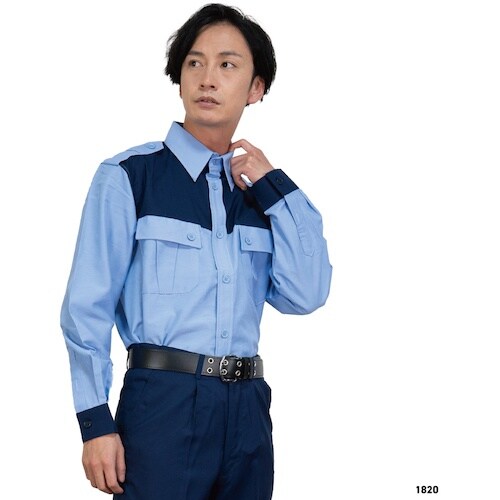 岡潮 警備シャツ1820(春夏秋)ユニセックス L