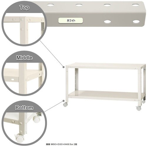 北島 ボルト式棚 キャスター付きタイプ 荷重80k