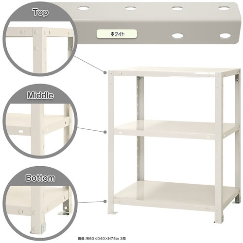 北島 ボルト式棚 荷重40kg スマートラック 開