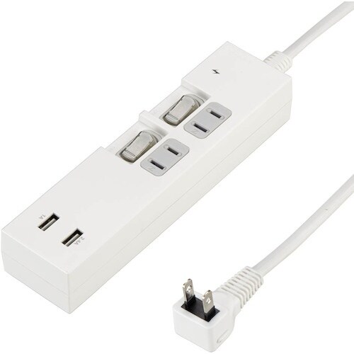 YAZAWA 個別スイッチ付2AC2USB3.4A