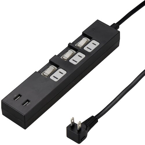 YAZAWA 個別スイッチ付3AC2USB3.4A