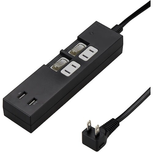 YAZAWA 個別スイッチ付2AC2USB3.4A