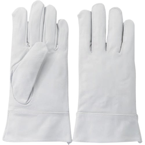 柏田 牛革クレスト袖付手袋 丸指型 F