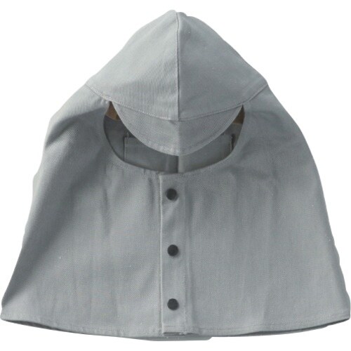 柏田 ウェルザ防炎頭巾(ツバ付き)グレー L