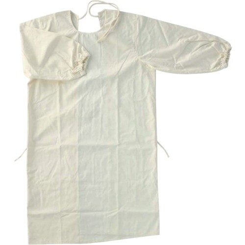 柏田 帆布割烹着(袖口ゴム入り) LL