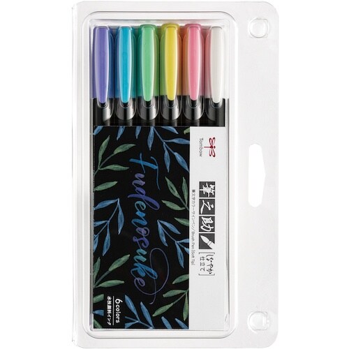 Tombow 水性サインペン 筆之助しなやか6色セ