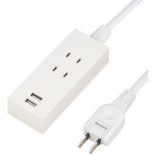 YAZAWA 2AC2USB2.1A2.5mホワイ