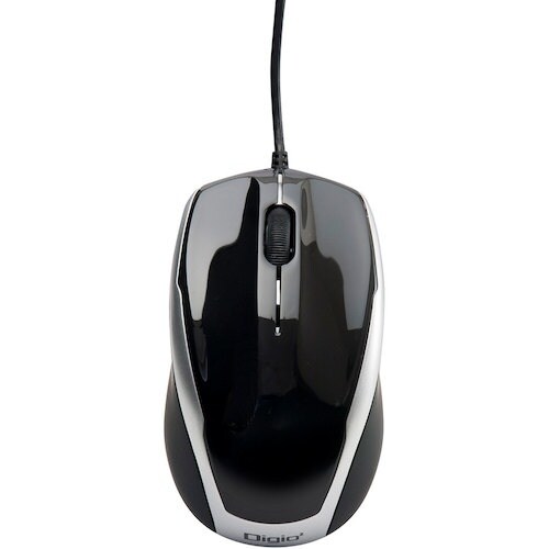 ナカバヤシ 有線3ボタンブルーLEDマウス/ブラッ