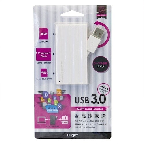 ナカバヤシ USB3.0マルチカードリーダーホワイ