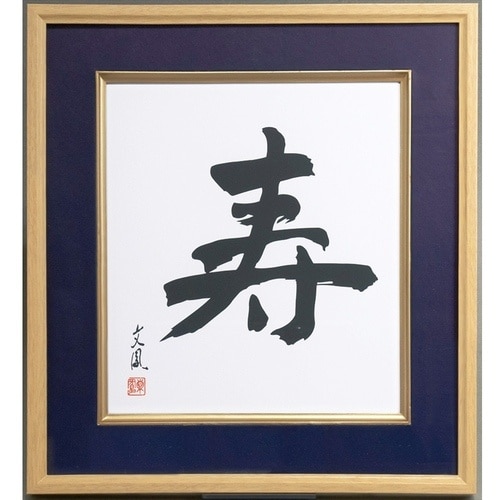 ナカバヤシ 木製色紙額/寿/紺