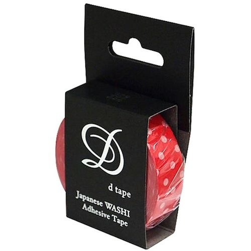 ナカバヤシ デコテープ/ドット/15mm/レッド