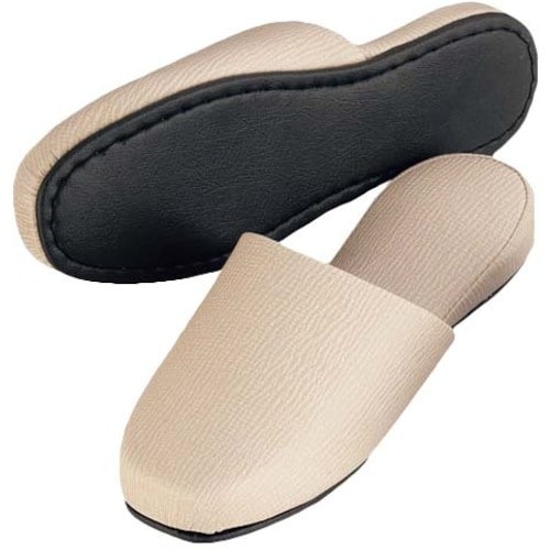 EBM ビニールレザー メンズスリッパ ベージュ