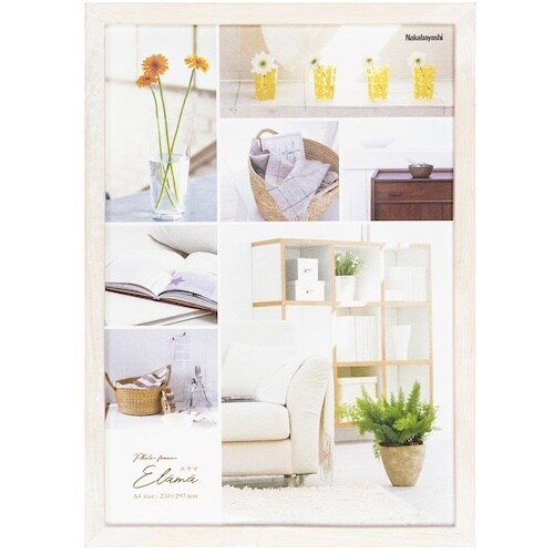 ナカバヤシ エラマ インテリアフレーム A4 ホワ