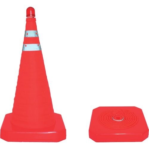 IWA 伸縮コーン 樹脂製 点滅式ライト付 小 高