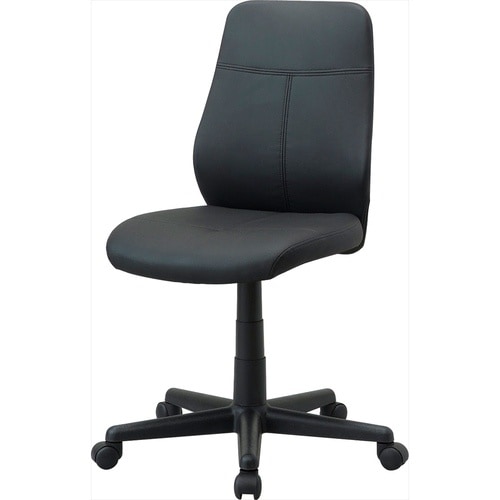 ナカバヤシ スリムOAレザ−チェア/ブラック