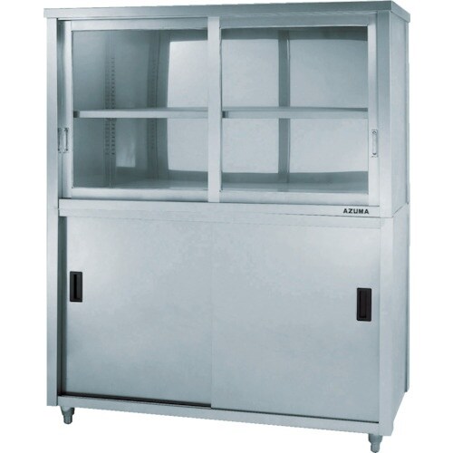 アズマ 上下二段式ステン保管庫 上部ガラス引違戸