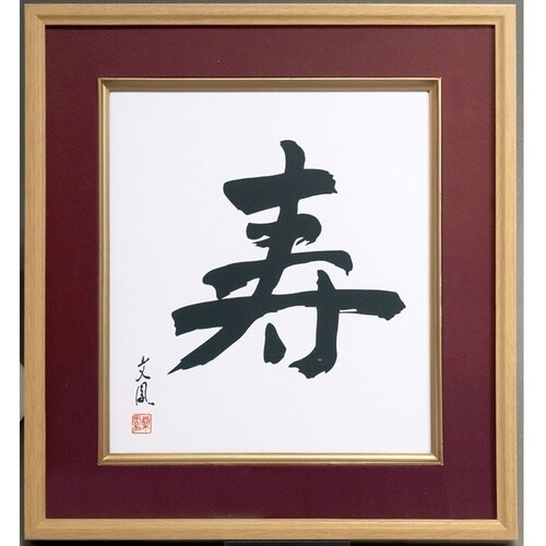 ナカバヤシ 木製色紙額/寿/エンジ