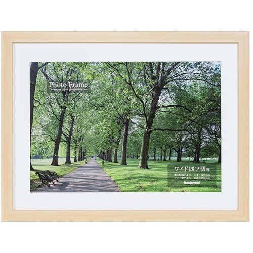 ナカバヤシ 樹脂製写真額 ワイド四ツ切/ナチュラル