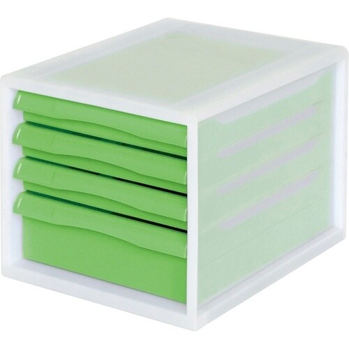 ナカバヤシ A4レターケース一体/PP/浅3段深1