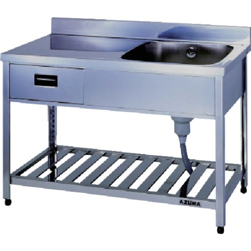 アズマ 引出し付一槽水切シンク右水槽 900×45