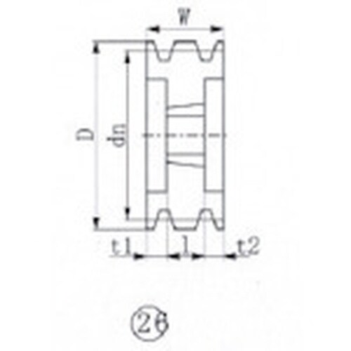 EVN ブッシングプーリー SPB 140mm 溝