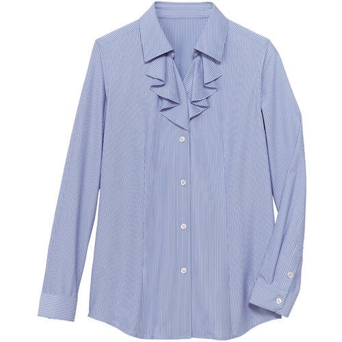 GROW ライト・ニット長袖ブラウスブルー系11