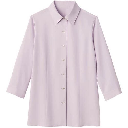 GROW トップクール・カルゼ七分袖ブラウスピンク