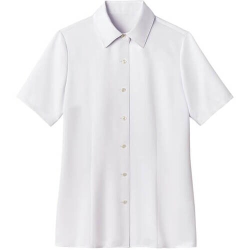 GROW トップクール・カルゼ半袖ブラウスホワイト