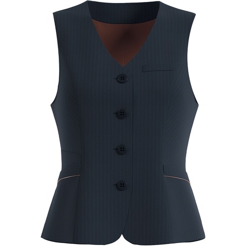 GROW ベルベット・ストライプベスト紺系19