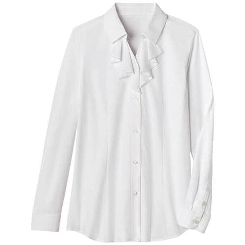 GROW ライト・ニット長袖ブラウス白系07