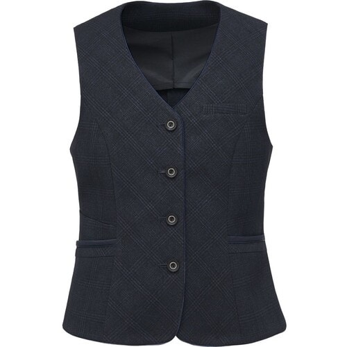 GROW グレンチェックベストネイビー系09