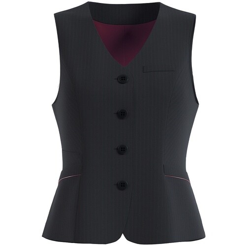 GROW ベルベット・ストライプベスト黒系19