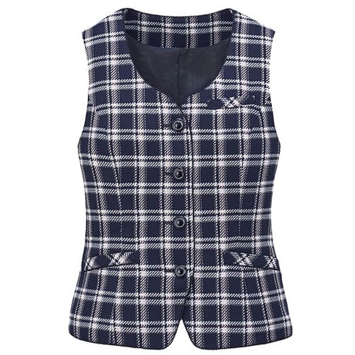 GROW ティアラ・チェックベスト紺系09