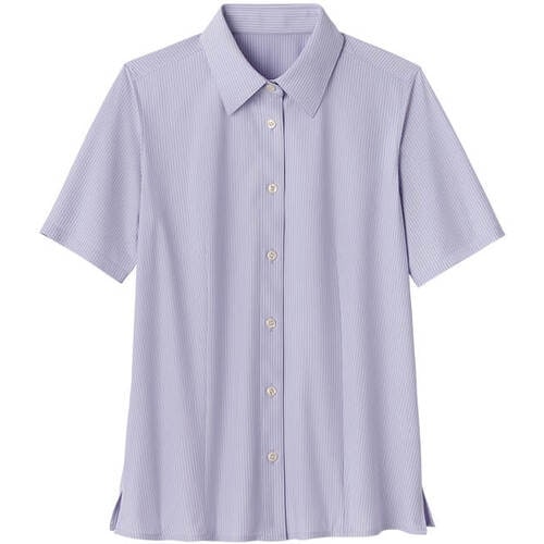 GROW ライト・ニット半袖ブラウスラベンダー系1