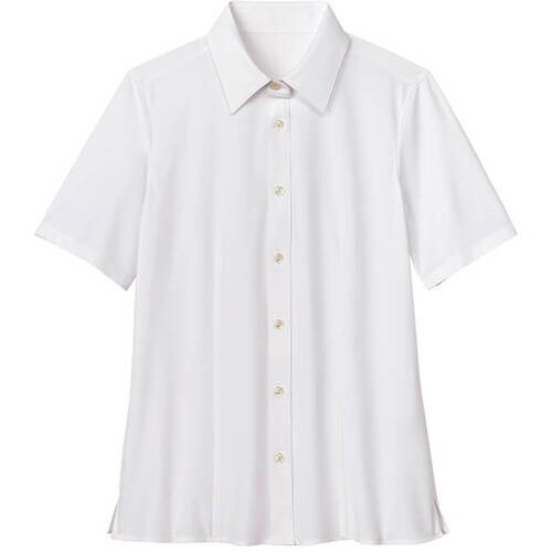 GROW ライト・ニット半袖ブラウス白系15