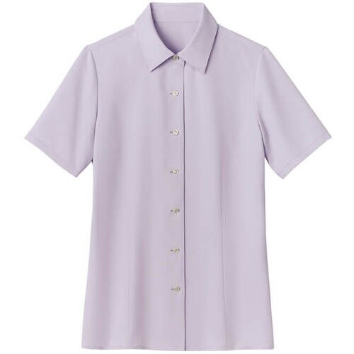 GROW トップクール・カルゼ半袖ブラウスラベンダ