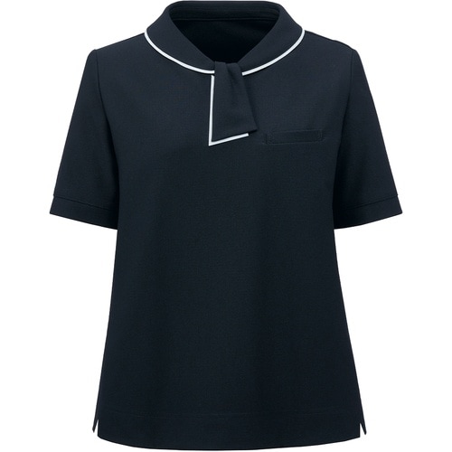 GROW リサイクル・ニットポロシャツ紺LL