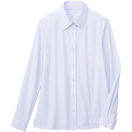 GROW プレーン・ニット長袖ブラウスラベンダー系