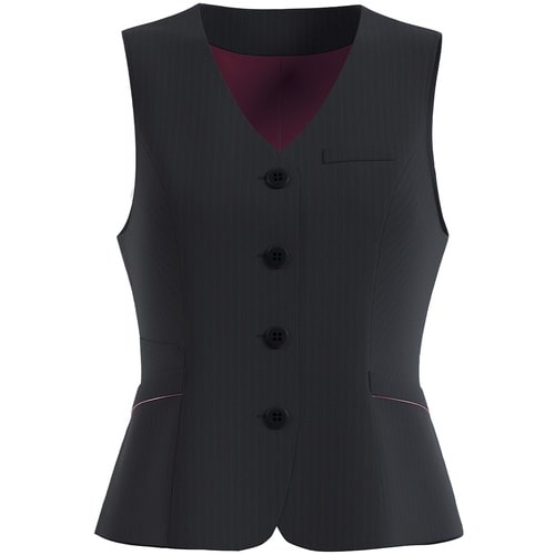 GROW ベルベット・ストライプベスト黒系05