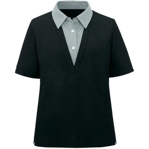 GROW リサイクル・ニットポロシャツ黒M