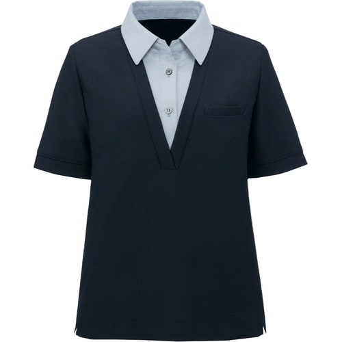 GROW リサイクル・ニットポロシャツ紺5L