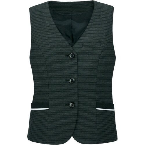 GROW エレガンスボーダーニットベスト黒系19