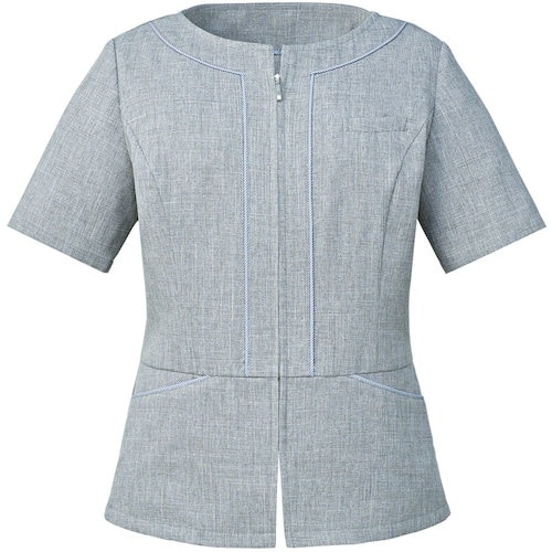 GROW ナチュラル・シャンブレーオーバーブラウス