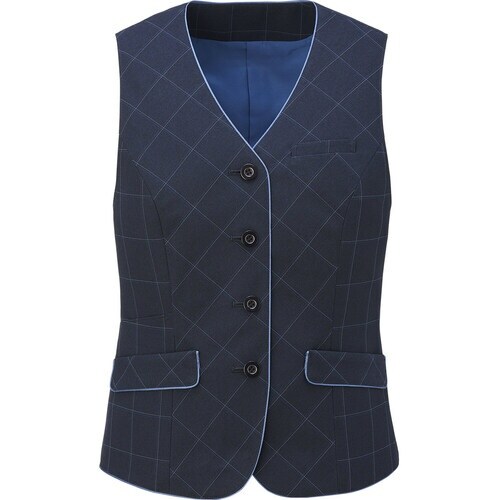 GROW カラード・ウィンドーペンベスト紺系17